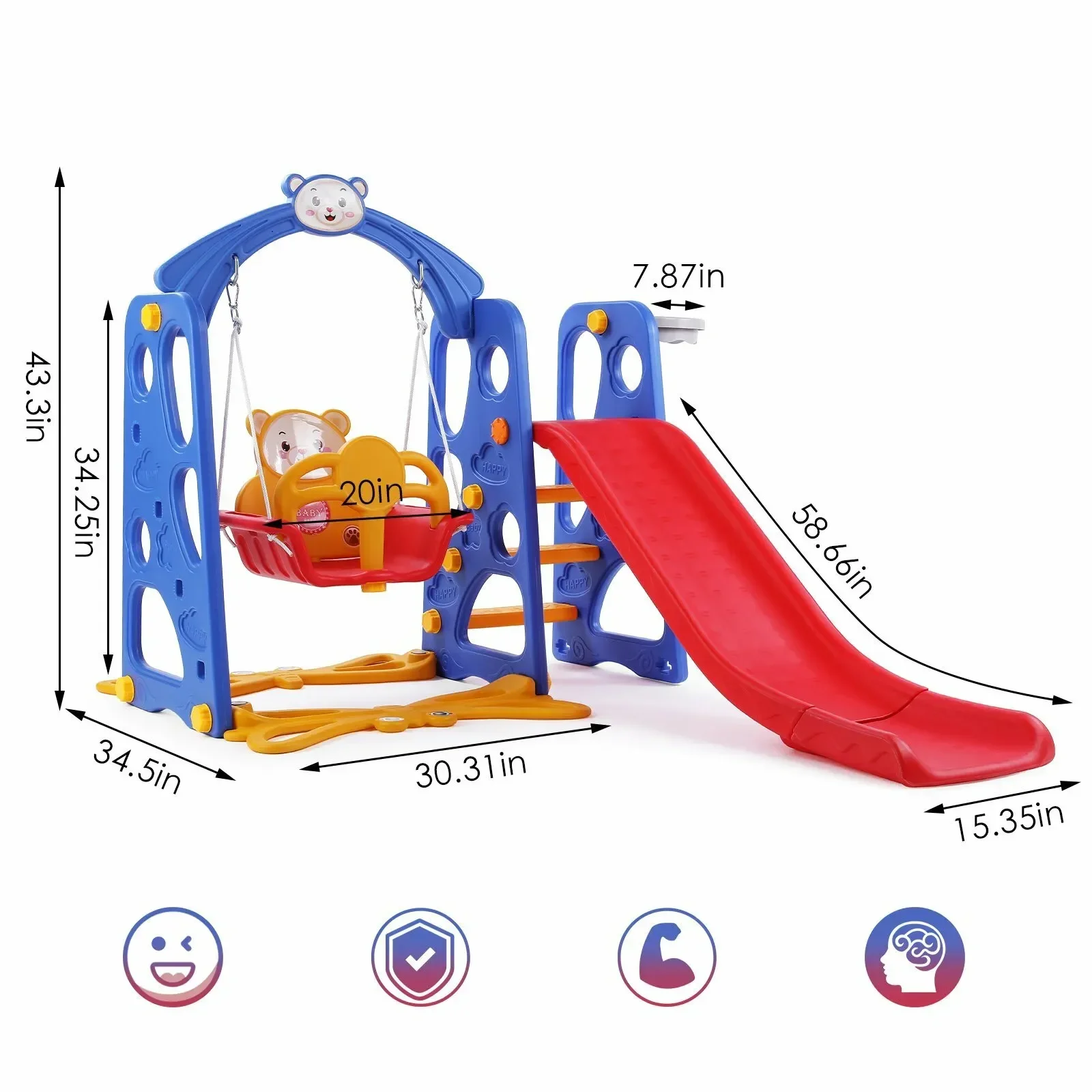 Фото =Выберите Toboggan Et Balançoire 4 En1 Pour Tout-petits №3