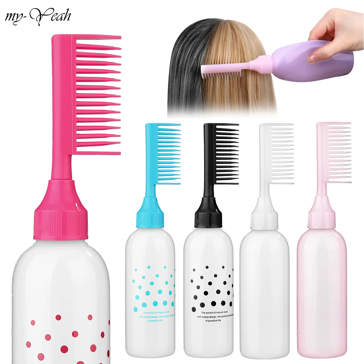 

3 шт., пустая бутылка для окрашивания волос, 60 унций