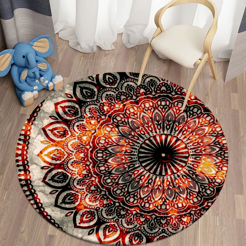 

Mandala round carpet floor mat living room carpet children's room decor washroom floor mat prayer mat polyester carpet