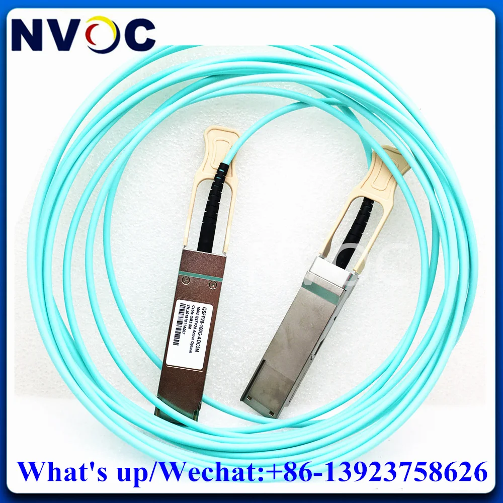 

100G QSFP28 к QSFP 28 многорежимное волокно 55 м 60 м 65 м 70 м 75 м 80 м 85 м 90 м 95 м 100 м MPO SFP модуль OM3 AOC активный оптический кабель