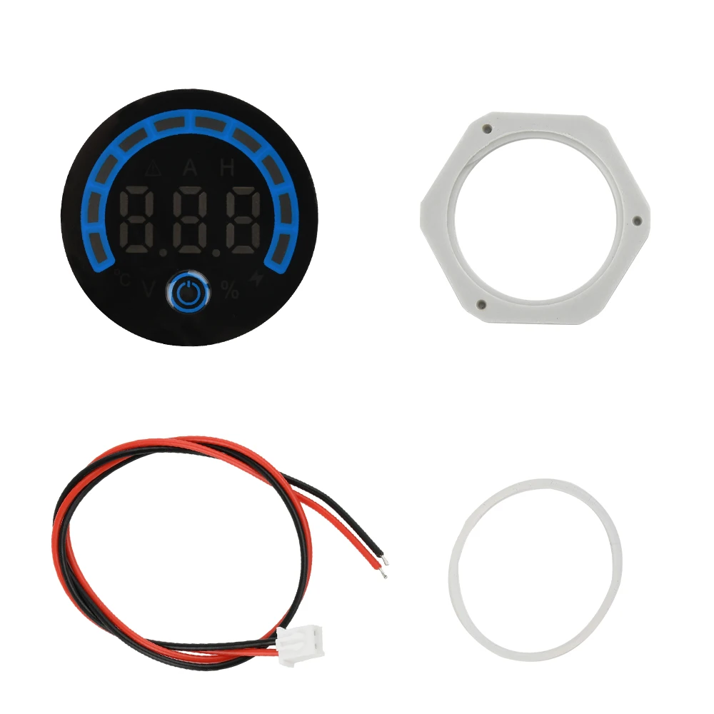 

Цифровой вольтметр постоянного тока 8-120 В, индикатор мощности для тройных/литий-железо/наноэлементов/кислотных батарей, монитор, тестер напряжения в автомобиле, лодки