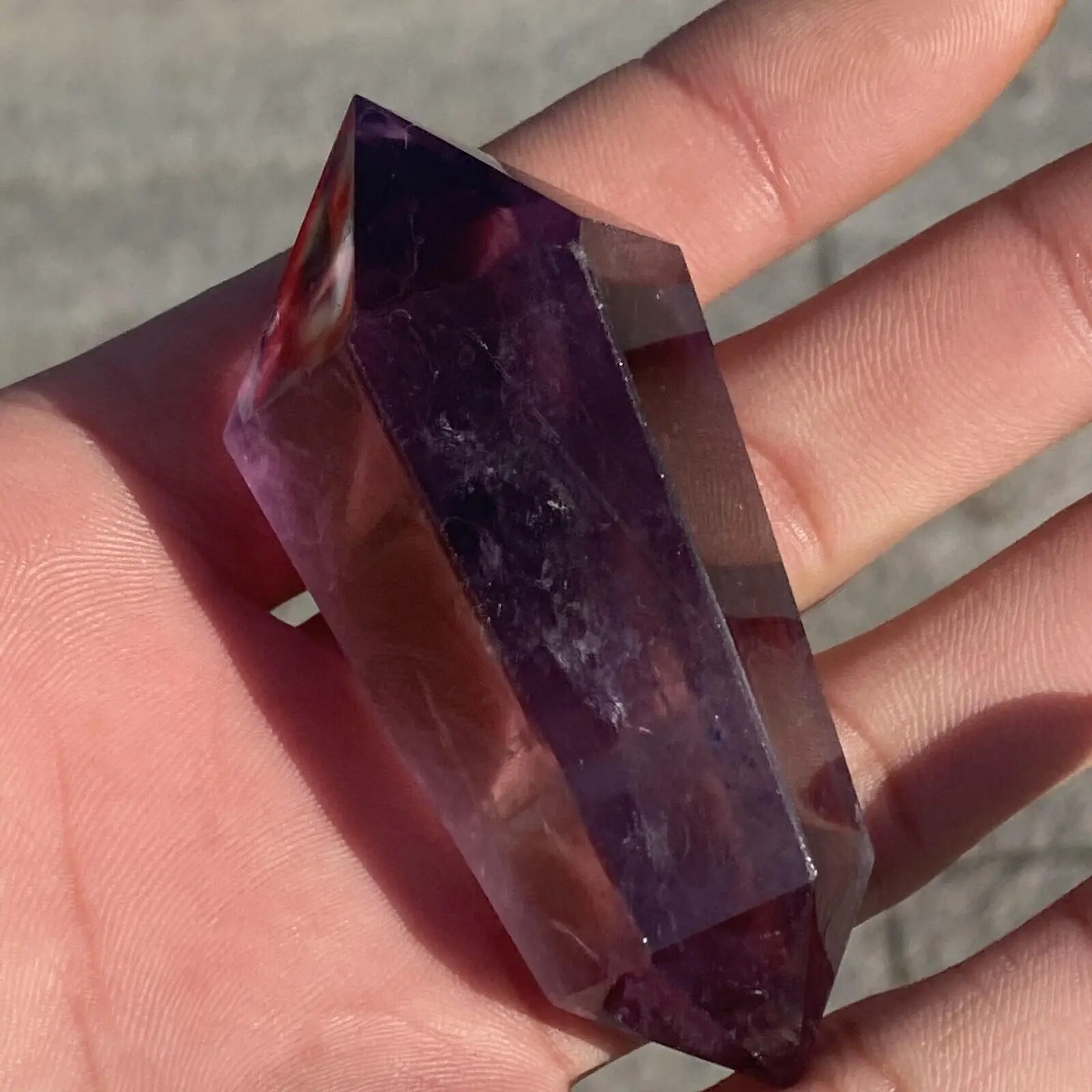 

1pc Natural Amethyst Quartz Crystal Point Wand Obelisk Healing DT Tower 4-6cm