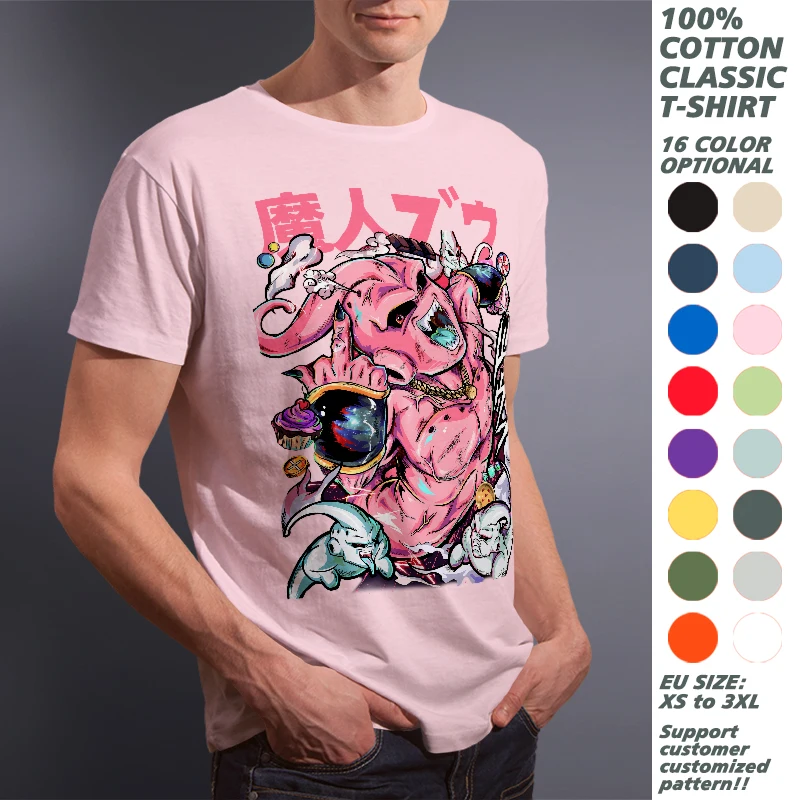 

Dragon Ball Devil Buu Printed T Shirt For Men Women Cotton Casual 16 Color Short Sleeve T-shirts Classic Unisex Summer Clothing