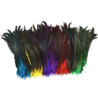 100pcslot natural rooster feathers for decoration 25 35cm black pheasant chicken feather for crafts artificial party carnival