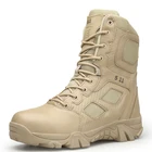 Новые мужские военные ботинки с высоким берцем, Уличная обувь для походов, Мужская качественная Противоударная обувь
