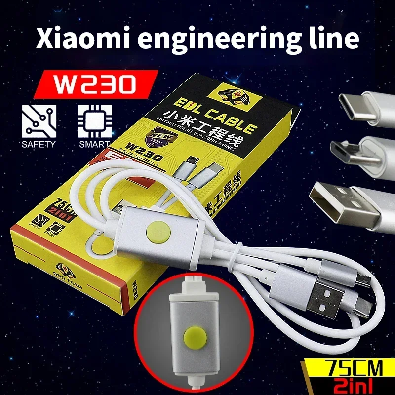 

Кабель OSS W230 Deep Flash 9008 EDL для телефона Redmi Xiaom Qualcomm Micro Type-C, щетка для зарядки, передача данных, инженерная линия