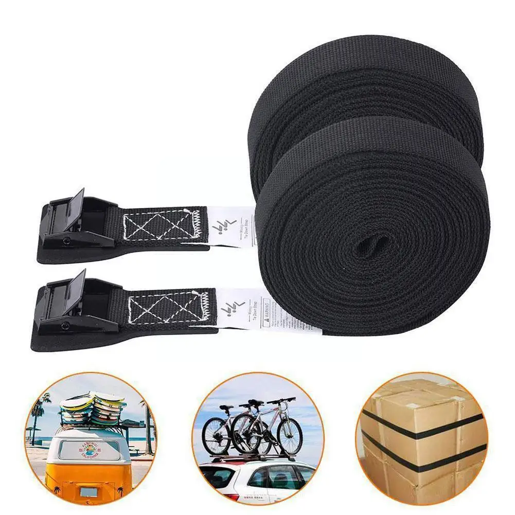 

2M Buckle Tie-Down Belt Cargo Straps For Car Motorcycle Bike With Metal Buckle Tow Rope Strong Ratchet Belt For Luggage Bag U7S9