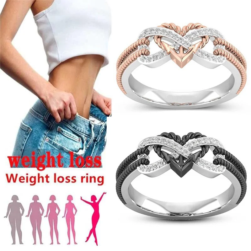

Black Rose Gold Heart Rings for Women Weight Loss Ring Magnetic Therapy Ring Yoga Energy Valentine's Day Birthday Gift Jewelry