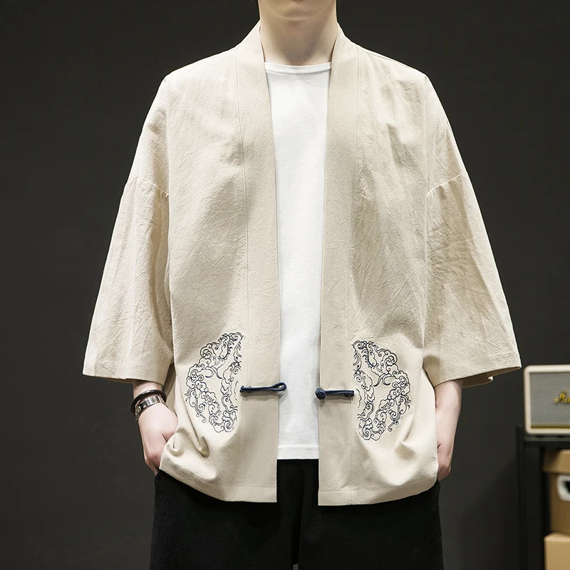Мужская одежда в китайском стиле ханьфу новый кардиган Jushi пальто летний халат