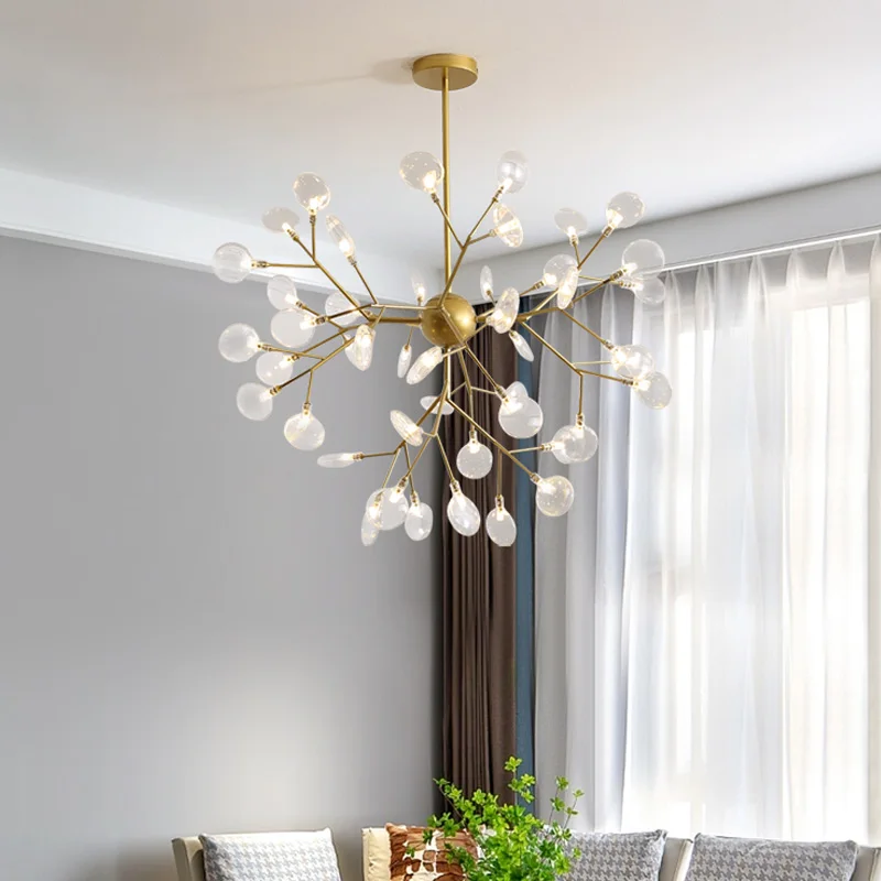 

Скандинавская люстра в стиле пост-модерн, минималистская креативная индивидуальность, фотоэлемент для спальни, гостиной, фотоэлемент с подвеской в виде светлячков
