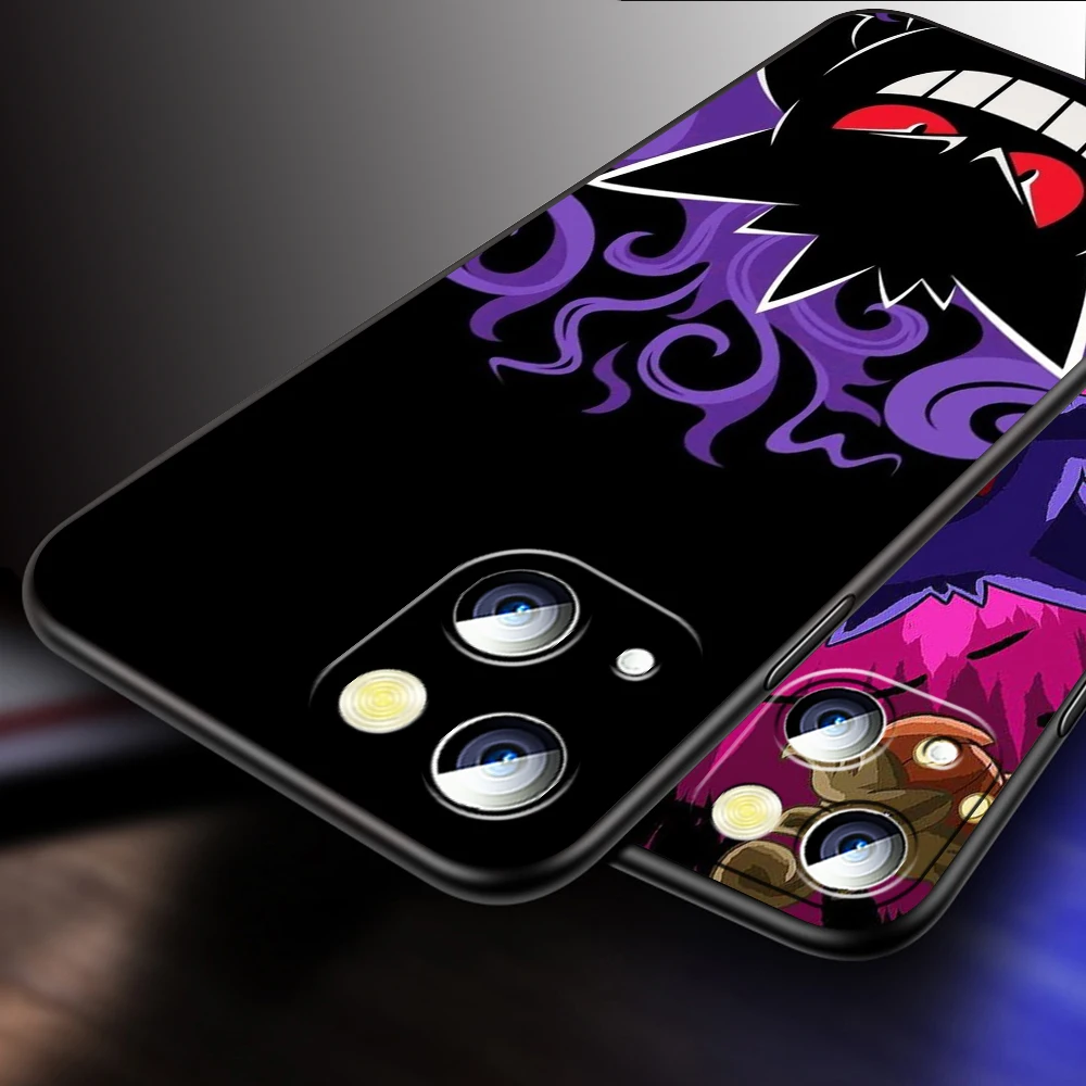 P-Pokemons G-Gengguis мультяшный для Apple iPhone 16 15 14 13 12 11 XS XR X Pro Max Plus Mini черный чехол телефона