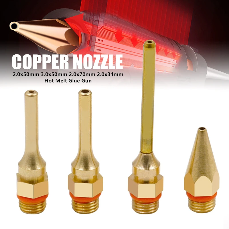 

2.0x70mm 3.0x50mm 2.0x50mm 2.0x34mm Hot Melt Adhesive Gun Glue Gun Head Mouth Copper Nozzle Pure Copper Welding Nozzle Tool