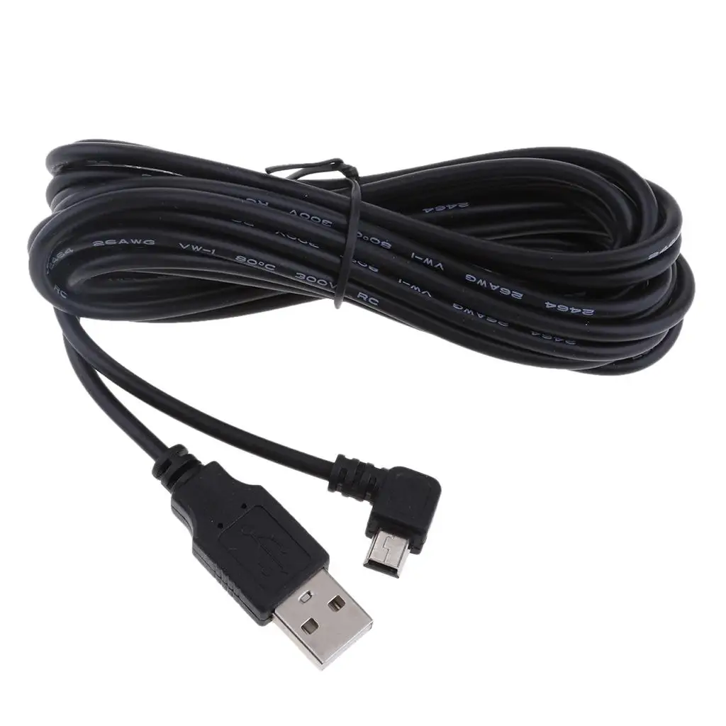 

Portable 5V 2A Mini USB Chargers Cable 90 Degrees DVR GPS Charging Cable Accessory 3.5 Meter