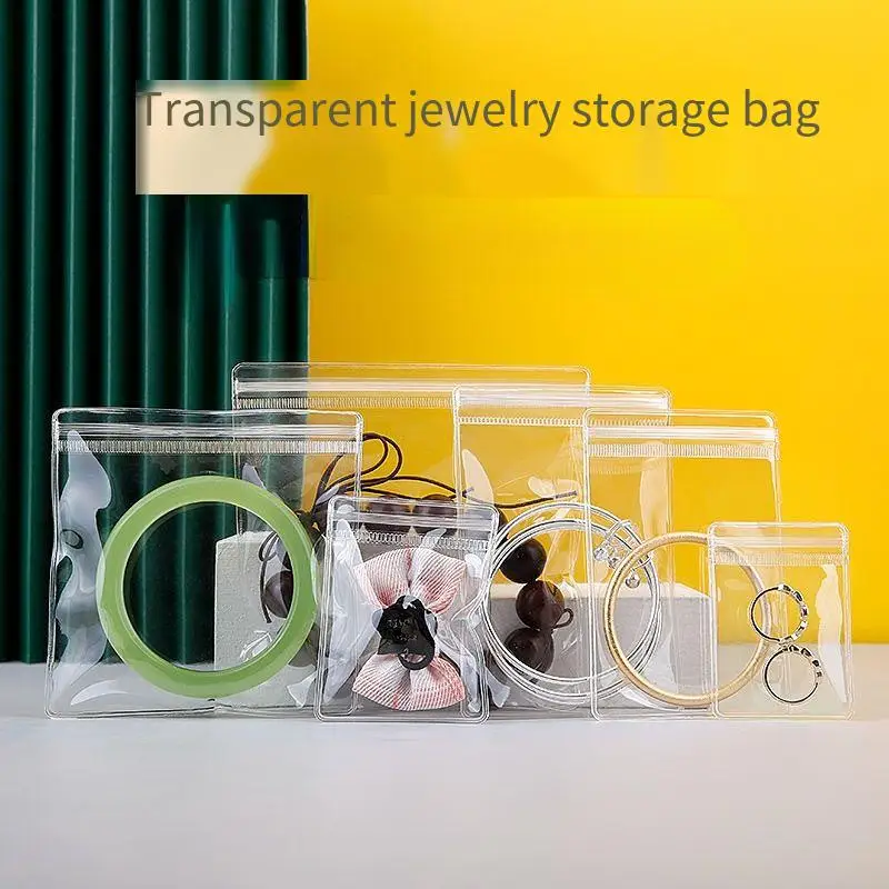 

20Pcs Transparent PVC Jewelry Pouches Bags Anti-Oxidation Zip Lock Storage Bag for Earring Necklace Bracelet Display Packaging