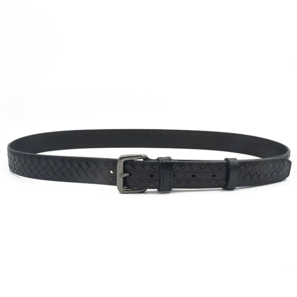 Ремень мужской плетеный из воловьей кожи шириной 38 мм