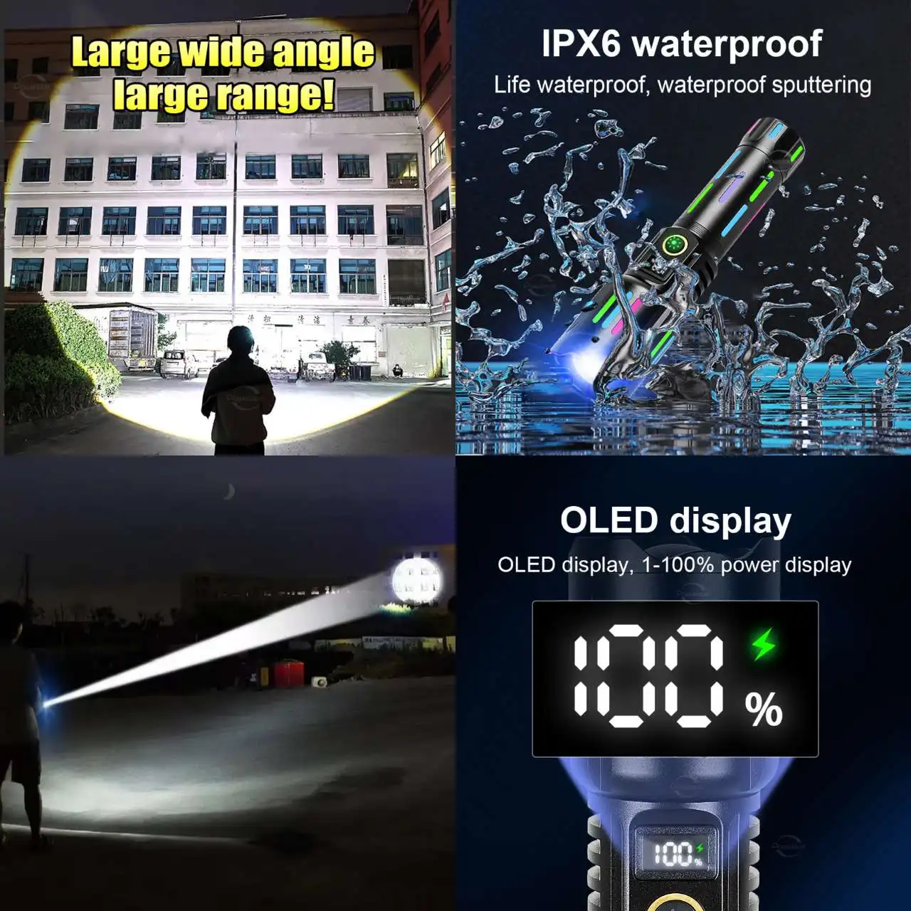 Светодиодный фонарик высокой мощности 800000 люмен перезаряжаемый светодиодный