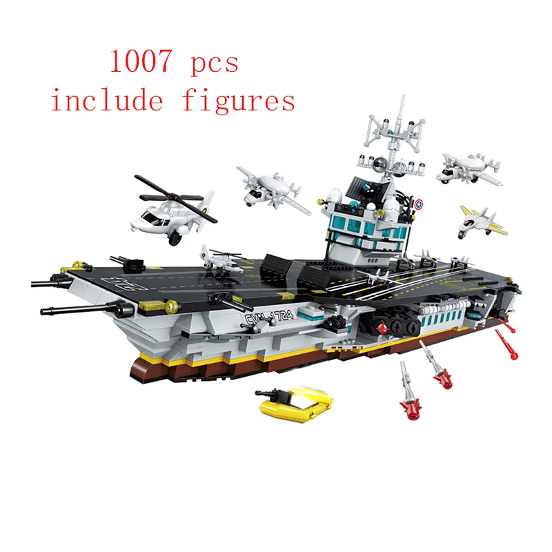 

Military helicopter carrier aircraft enlighten building blocks fighter Tactical Espionage Aircraft Bricks Toys Boy Gifts1007pcs