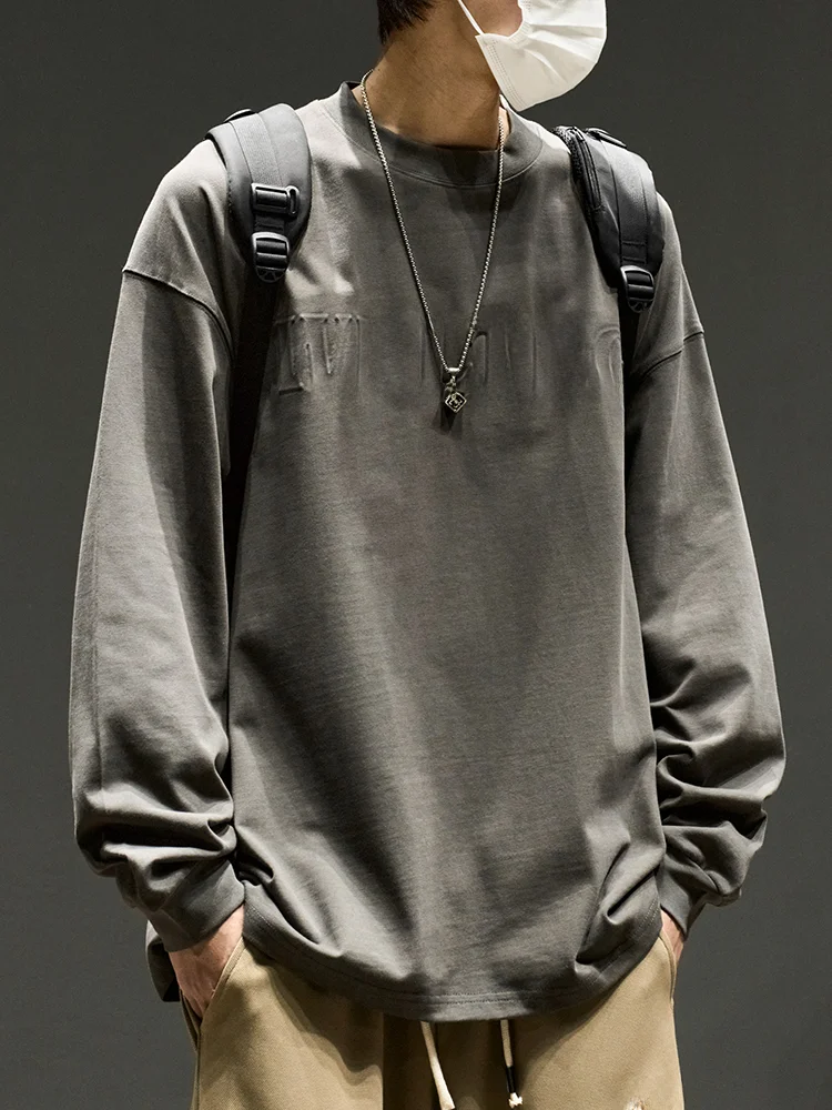 Рубашка мужская с длинным рукавом модная брендовая Тяжелая хлопковая свободная