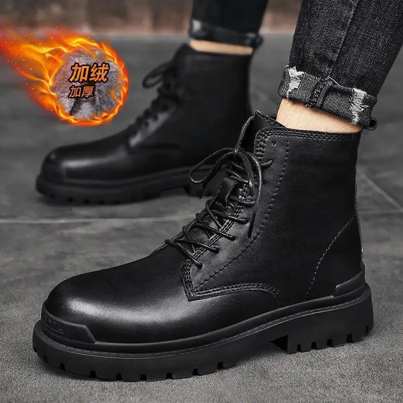 

Martin Shoes Men's Autumn and Winter SATINE Men's Dr. Martens Boots Cowhide Big Head Men's Fashion Shoes