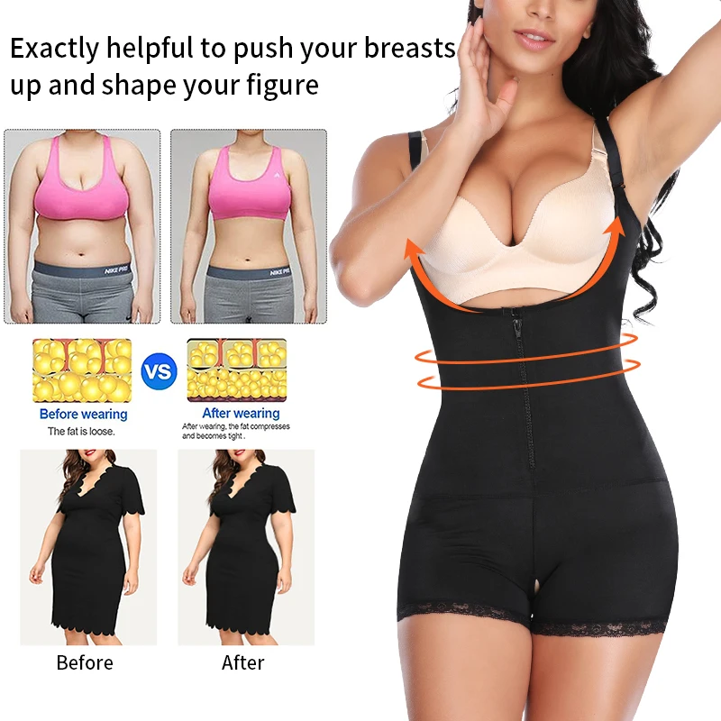 Women Full Body Shaper Open-Bust Underwear Waist Trainer Corset Tummy Control Panties Seamless Slimming Bodysuit Butt Lifter