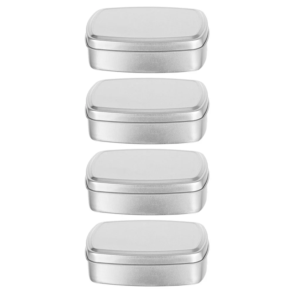 

4 Pcs Containers Tea Pot Aluminum Cream Can Cans Tins Soap Box Candy Containers Case Balm DIY Holder Travel