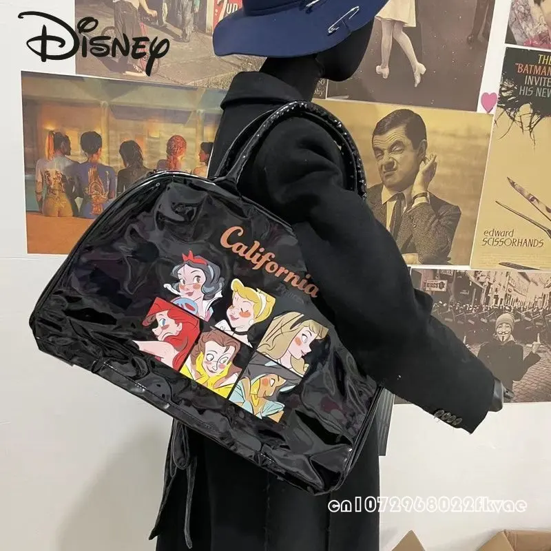 Disney Princess New Handbag Fashion Retro Trend Large Capacity Women's Travel Bag High Quality Casual Versatile Fitness Bag
