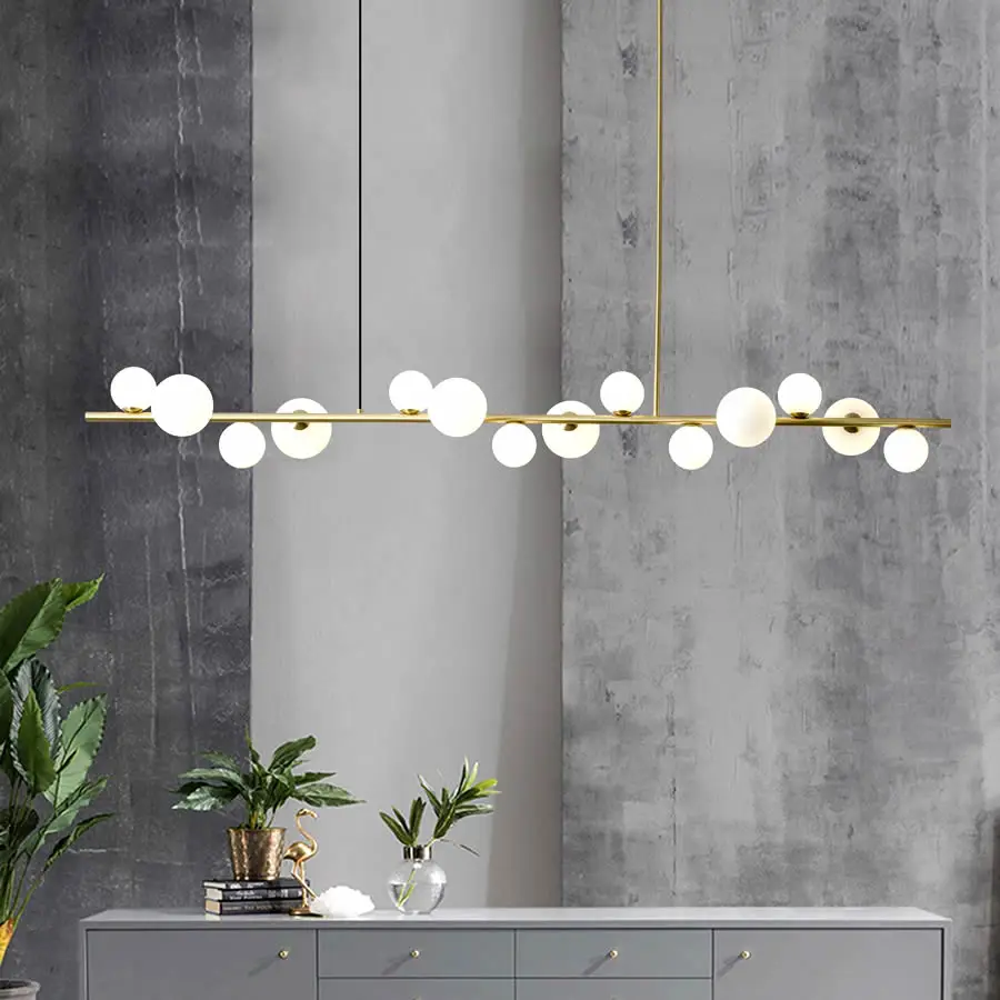 

Modern Luxury Ceiling Hanging Chandelier for Living Dining Room Kitchen Frosted Glass Pendant Lamps Indoor Lighting Fixtures