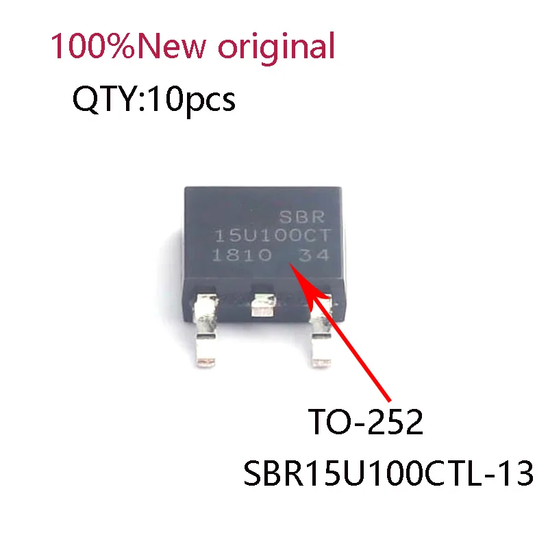 

10 шт., 100% новый оригинальный выпрямитель Supershield SBR15U100CTL-13 15U100CT TO-252