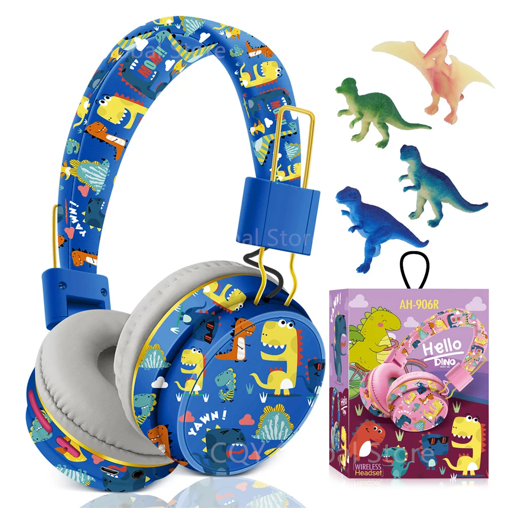 Child Headphones Cartoon Dinosaur Headset Bluetooth Wireless