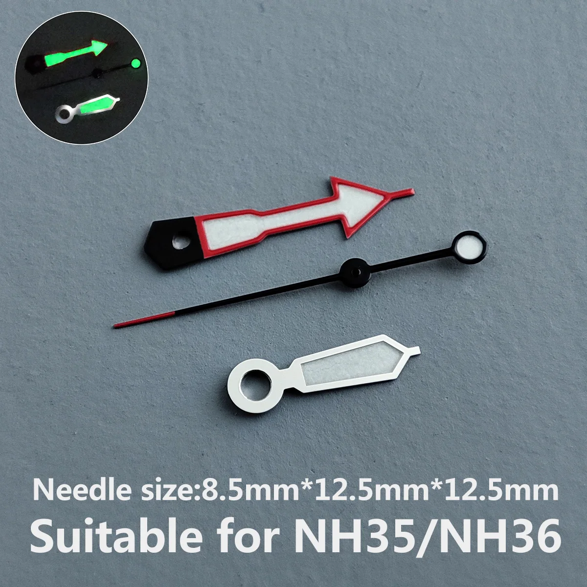 

Аксессуары для часов, указка для часов NH35, стрелки белого и зеленого цвета, супер светящийся, подходит для NH35, NH36 механизм № 32