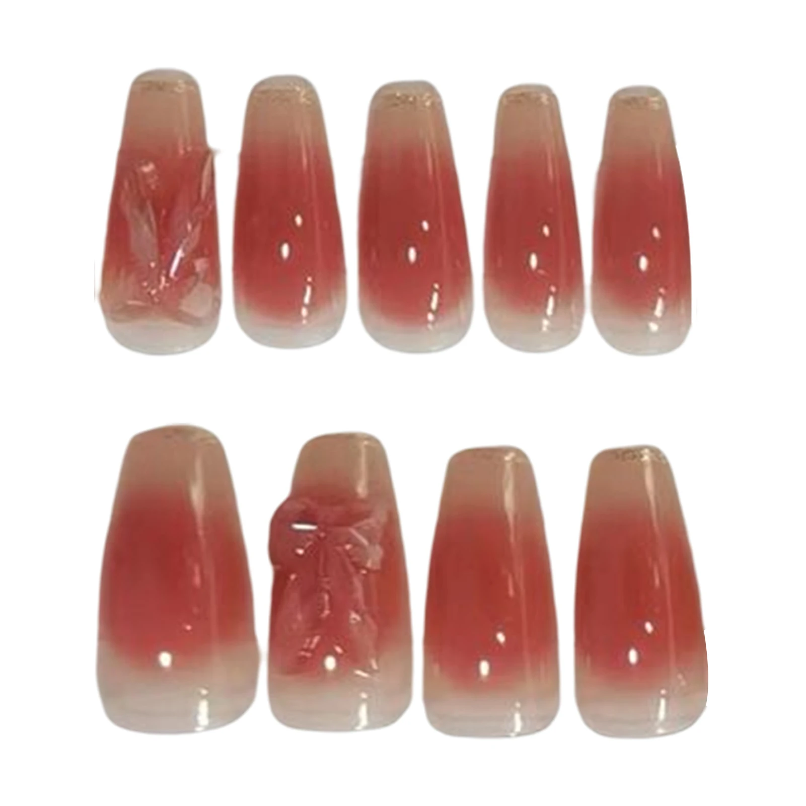 

Накладные ногти с градиентом цвета, Супер Прочные и никогда не разделяющие искусственные ногти для стильных городских девушек, домашние но...