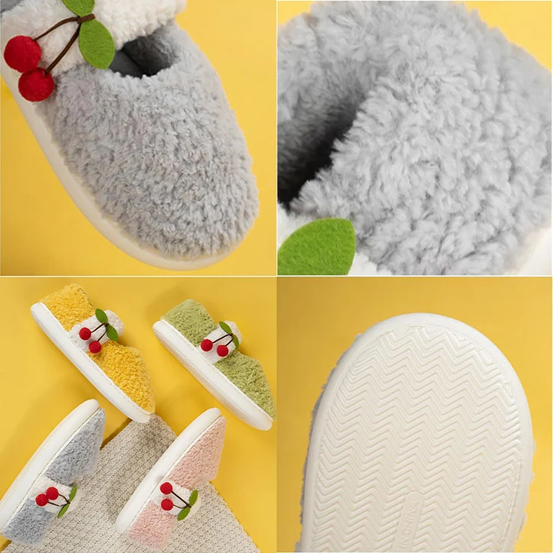 Women Slippers Winter Home Soft Slippers Women Cotton Shoes Plush Indoor Outdoor Shoes For Women Men Couple Warm Fur Slippers