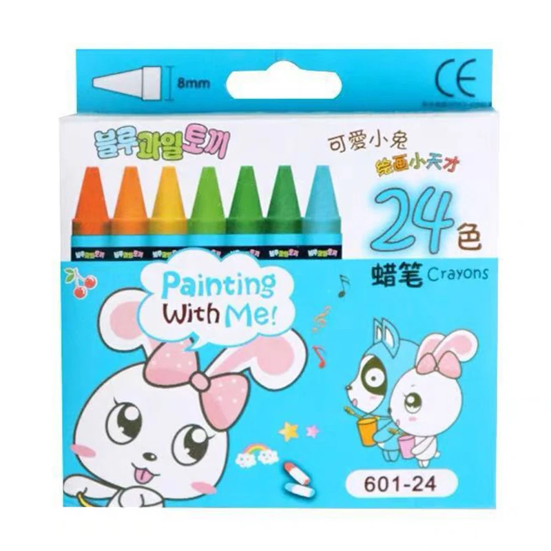 Children's crayons 8/12/24 color painting graffiti oil pastel set does not dirty hands kindergarten stationery activity prizes images - 6