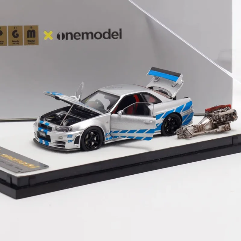 WELLY 1:64 Nissan GTR34 Z-TUNE GT-R R34 металлическая модель автомобиля