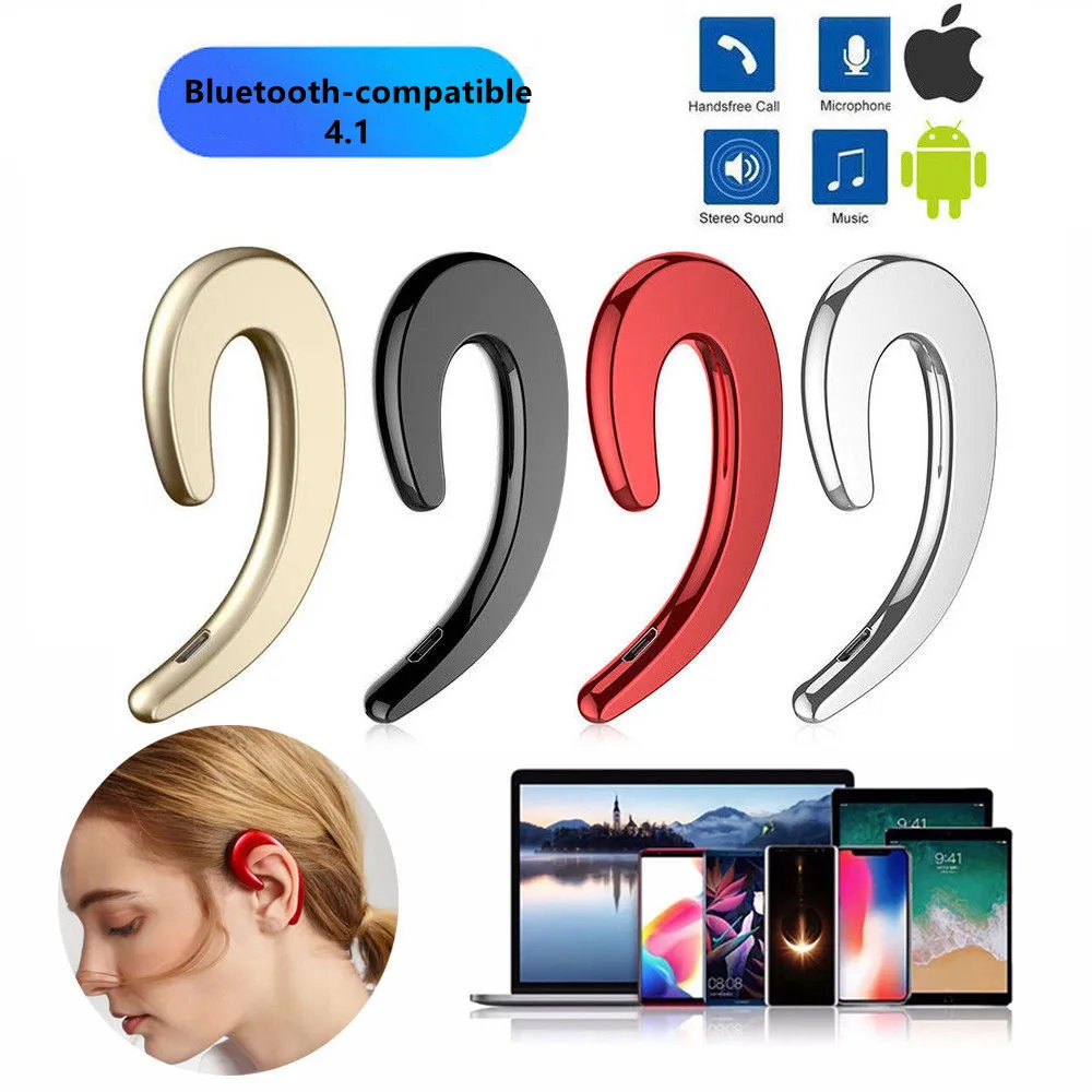 

Bone Conduction Earphone Wireless Bluetooth-compatible 4.1 Sports Stereo Headset For Laptop Tablet For Xiaomi For Iphone 7 8 X