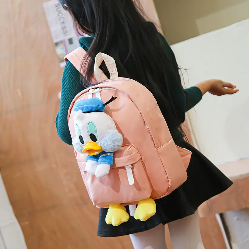 Disney Donald Duck Children's Oxford Cloth Cute Cartoon Lightweight Adjustable Shoulder Bag Student Casual Zipper Handbag