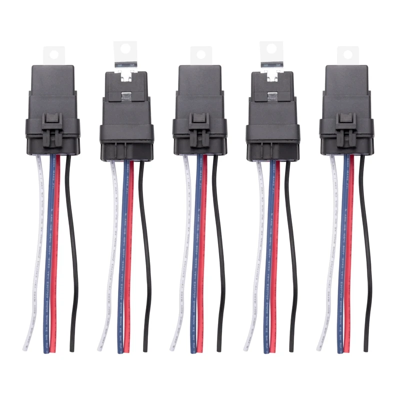 

4-Pin 80/60 AMP 12V DC Waterproof Relay With Harness,12 AWG Tinned Copper Wires,5 Pack Automotive Relay For Marine Boat