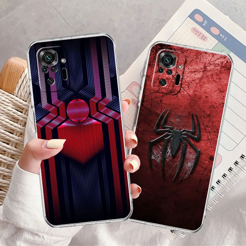 

Clear Soft Phone Case for Xiaomi Redmi Note 9 K40 9A 9C 9T 8T 8 7 11T 11S 9S 10S 11 10 Pro 10C Marvel superhero logo Funda Capa