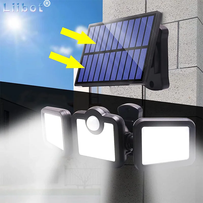 

Solar Led Light Outdoor IP65 Waterproof Motion Sensor Light Remote Control Solar Power Wall Lamp for Garden Patio Path Yard