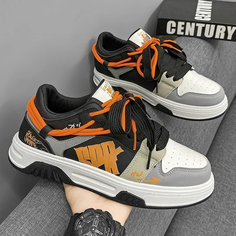 

Повседневная мужская обувь, роскошные кожаные кроссовки, кроссовки для скейтборда на платформе, спортивные походные дизайнерские безопасные мокасины для тенниса