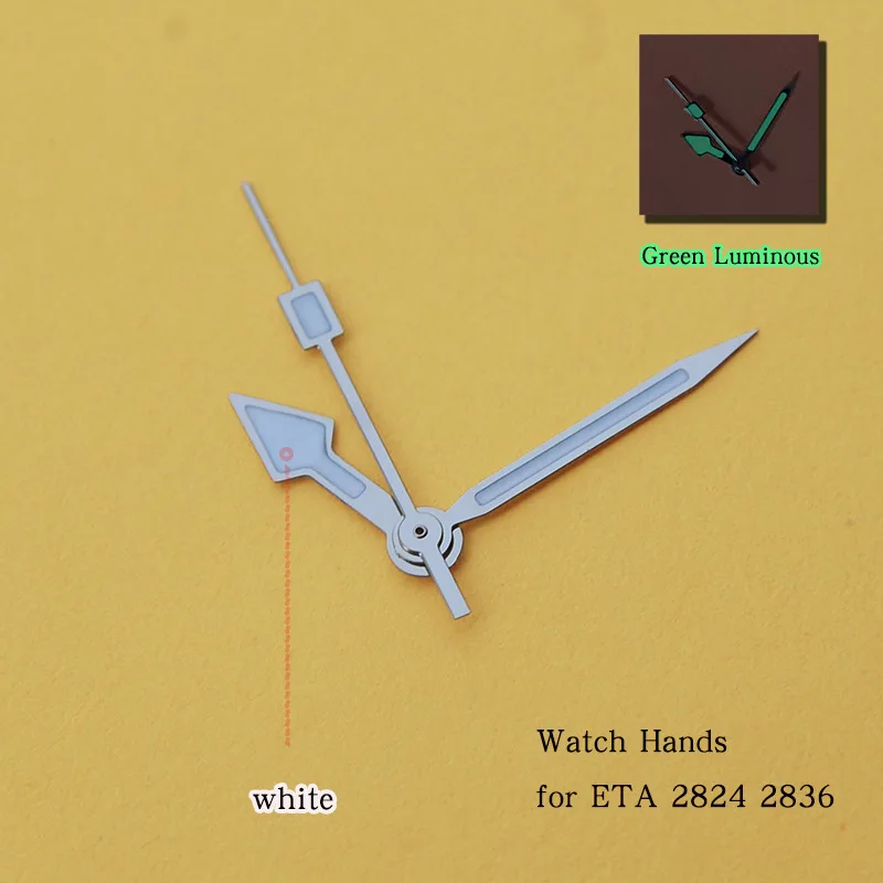 Modified Watch Accessories Pointer Hand Green Luminous Fit For ETA 2824 2836 Movement