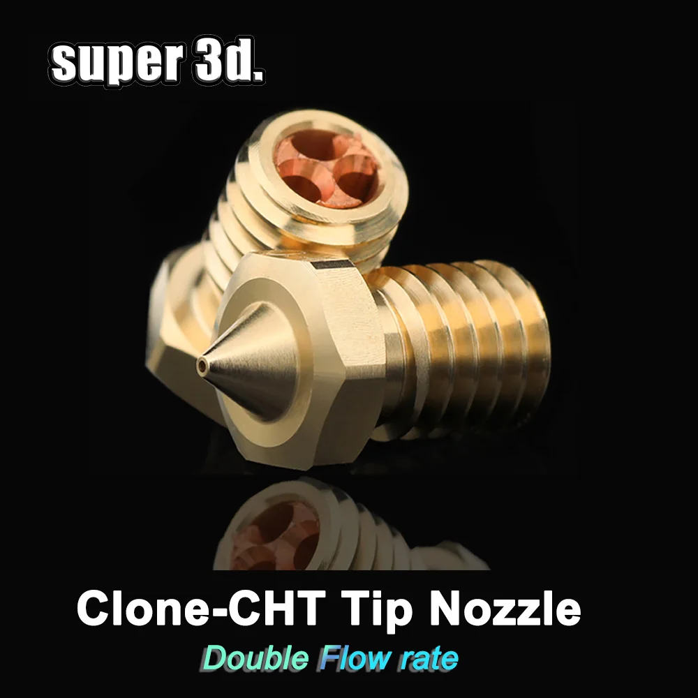 E3D V6 Clone-CHT Tip Nozzles 3D Printer Nozzle for 1.75mm Filament Brass Copper Print Head 0.4mm High Flow