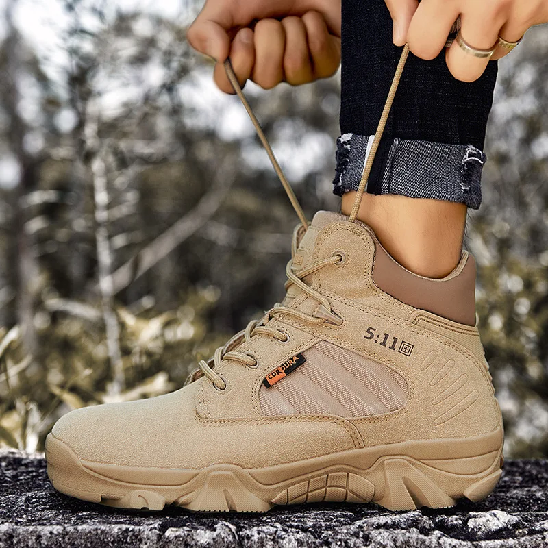 Cycling City Camping Hiking Shoes Outdoor Hiking Adventure Desert Boots Land Training High Top Men's Boots Men's Combat Boots