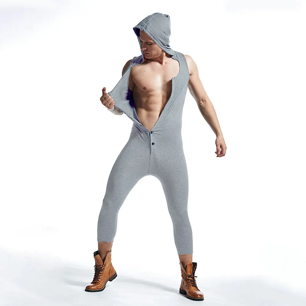 Мужское сексуальное спортивное боди из вязаного искусственного шелка