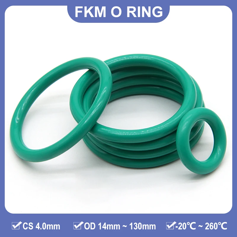 

10/50 шт. уплотнительное кольцо FKM CS 4 мм наружный диаметр 14 мм ~ 130 мм, зеленая фторкаучук, высокотемпературная кислота, щелочь, маслостойкие уплотнительные прокладки
