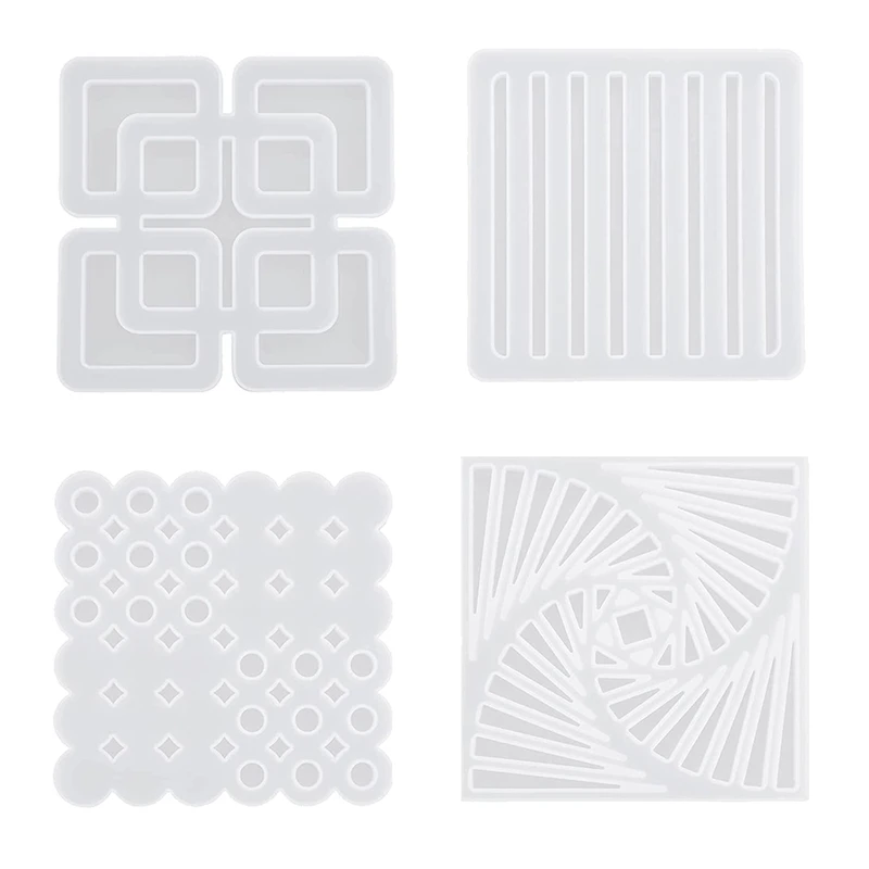 

4 шт., пластиковые квадратные формы для подставки под стаканы