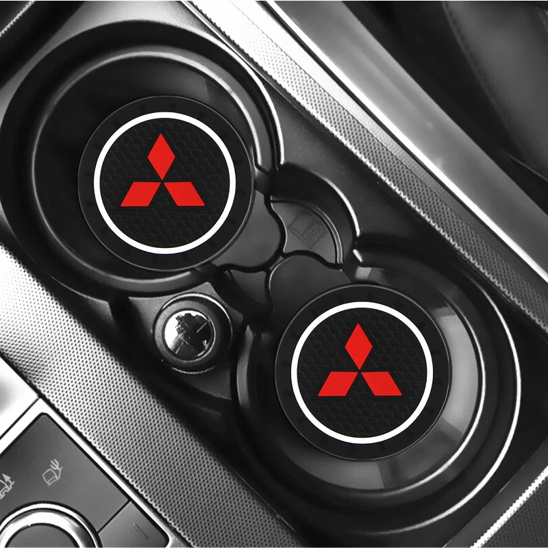

2pc Car Cup Holder Coaster Non slip Pad Mat Interior Decoration For Mitsubishi lancer asx outlander pajero l200 galant