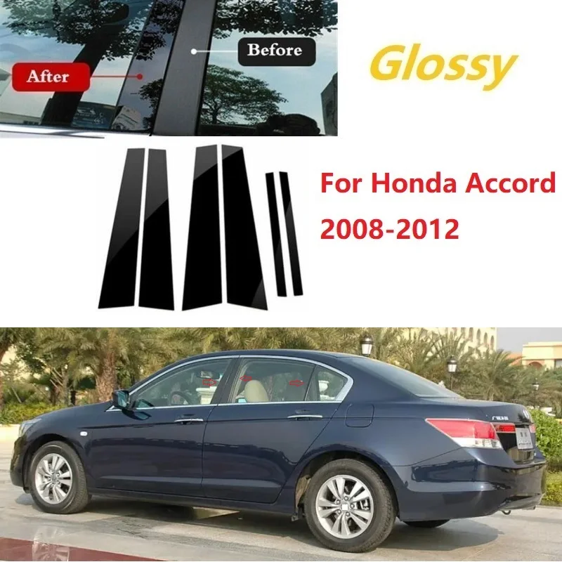 

6 шт., полированные стойки для окон Honda Accord 2008-2012