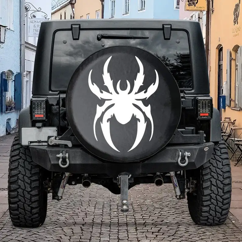 

Spider Tire Cover - Spare Tire Cover For The Tire Cover Comes With Camera Hole Option - Tire Covers For ,RV,CRV,Bronco