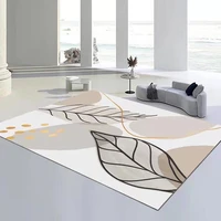 simple living room sofa table non slip floor mat bedroom bedside carpet nordic morandi line leaves printed area rugs